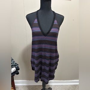 Stripped purple tshirt dress